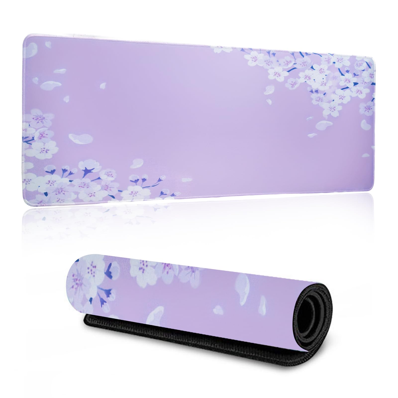 Large Mouse Pad for Desk Leather Desk Pad Protector Gaming Mouse Pad Desk Mat Non-Slip Leather Desk Blotter Writing Pad with Non-Slip Base for Office and Home (80cm x 30cm Purple B)