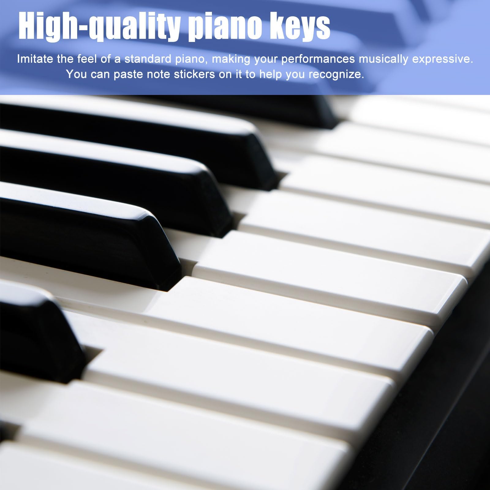 61 Key Keyboard Piano, Portable Electronic Keyboard Piano for Beginners with Speakers, Microphone, Sheet Music Stand, 100 Voices, 100 Rhythms, Digital Music Keyboard for Teen - 1