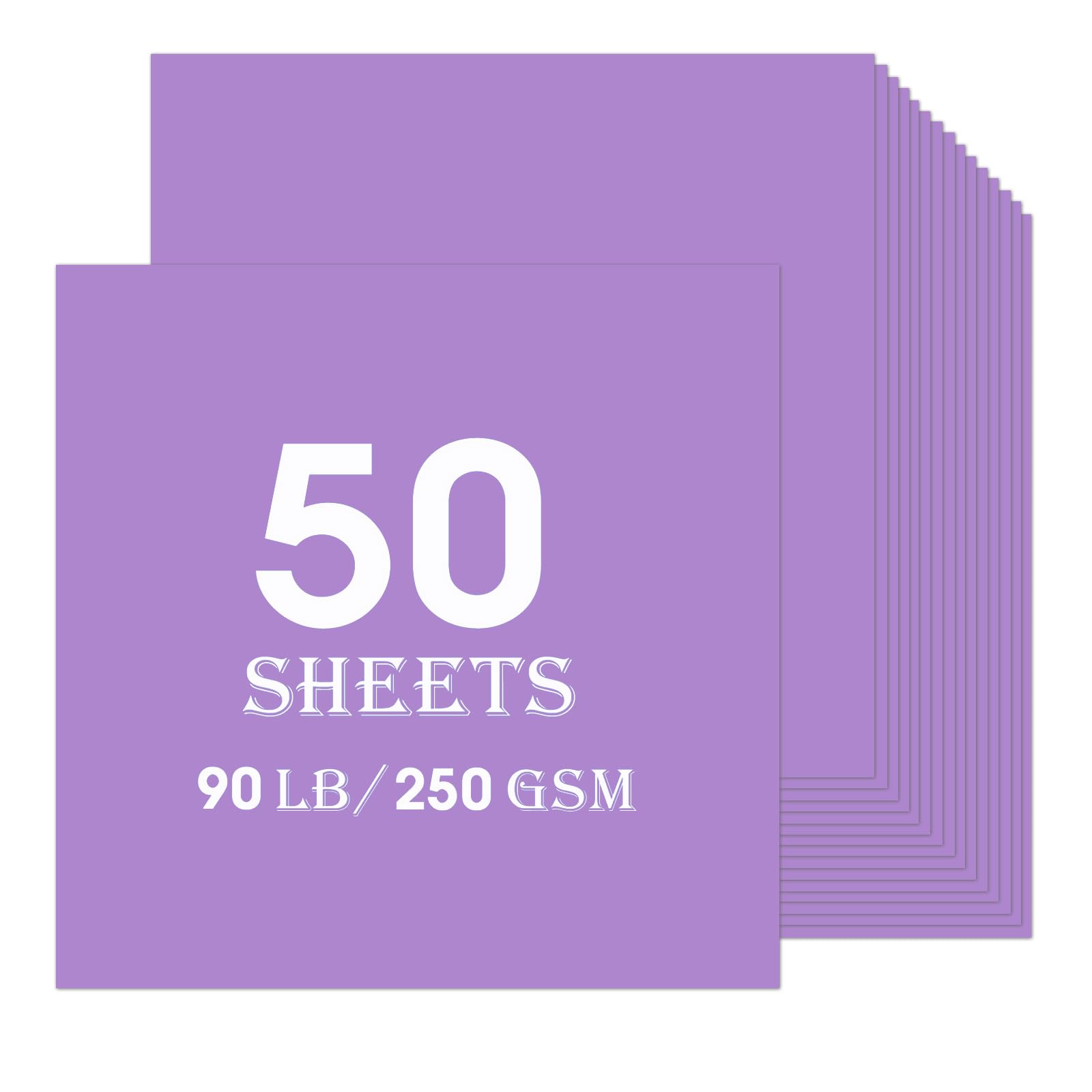Purple Cardstock 50 sheets, 12” x 12” Cardstock Paper Bulk Construction Paper,250GSM Card Stock Printer Paper Scrapbooking Supplies for Diy Crafts