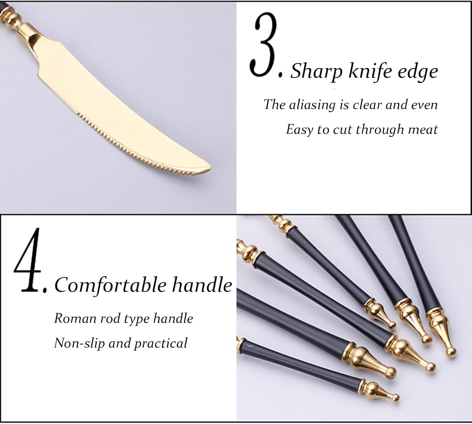 Hochwertiges Silberbesteck-Set Aus 18/10-edelstahl Für 4 Personen, Goldfarbenes Besteckset Mit Blauen Griffen, Premium-besteckset Für Küche, Blue-Gold 60 Piece Service for 10