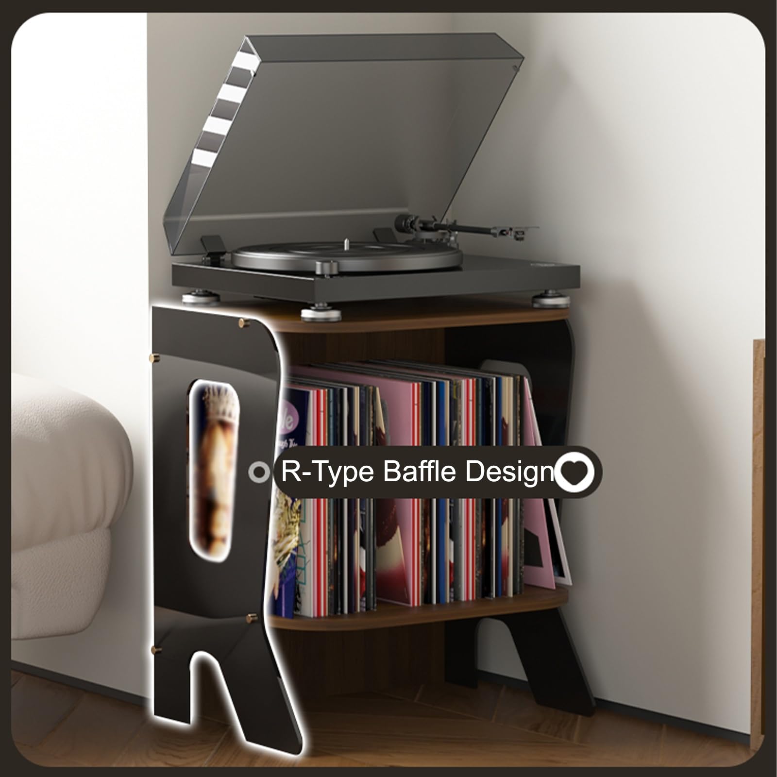 Mobile Stereo AV Component Media Stand e Torre Porta DVD, Mobile Stereo Hi Fi Rack in Acrilico, Supporto per Dischi in Vinile, per Camera(Red)