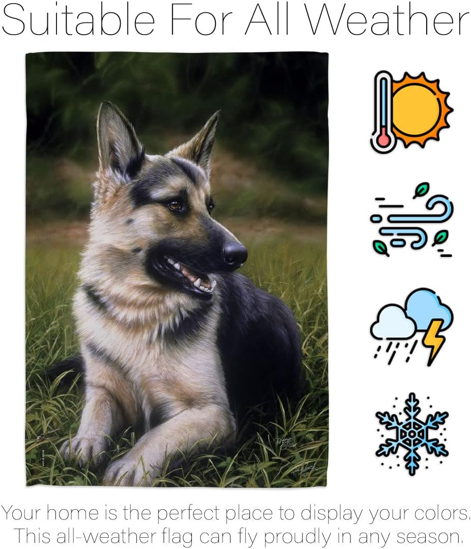 Breeze Decor PT-H-110051-IP German Shepherd Decorative Banner, 28" x 40", Multicolor