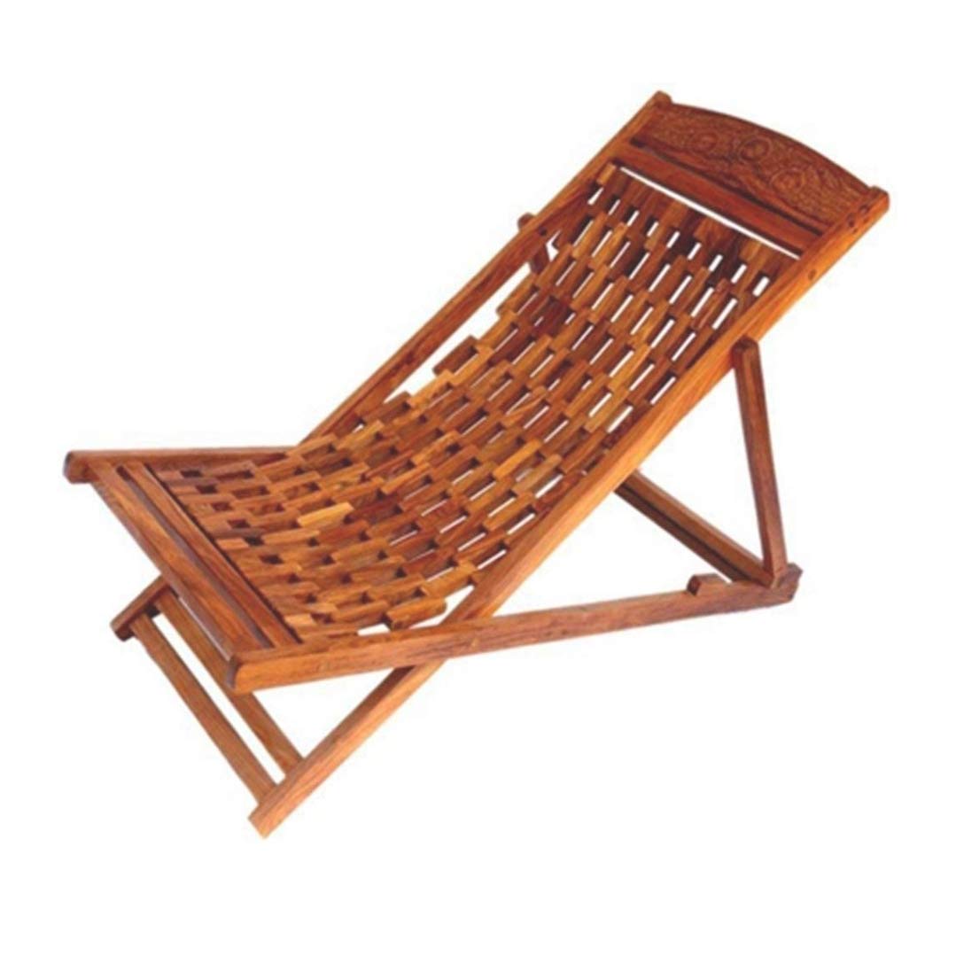 Buy Niyazi Handicraft Sheesam Wood Aram Chair Wooden Easy Chair Garden