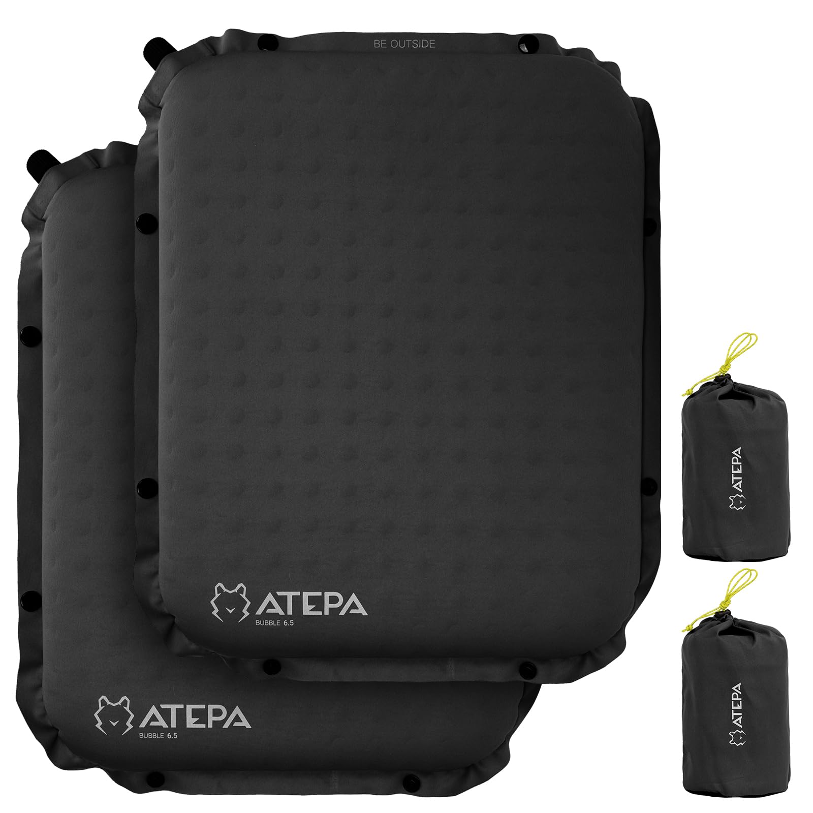 ATEPA Inflatable Seat Cushion, Self-Inflating Portable Stadium Airplane Travel Foam Cushion Pad for Camping, Sports Events, Outdoor