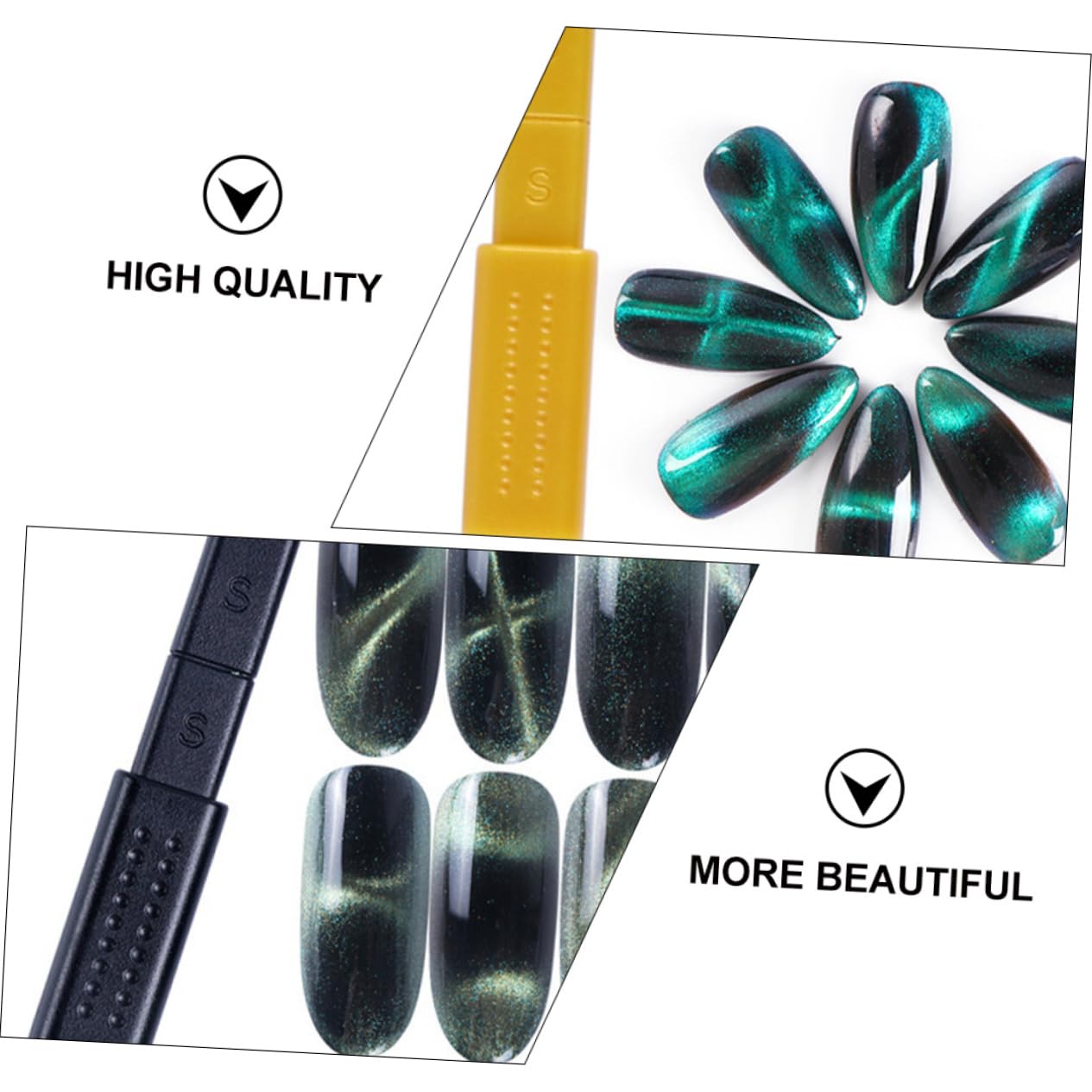 Healvian 16pezzi Penne Magnetiche Per Unghie Cat Eye Strumenti Per Nail Art Con Magneti Forti Per Creazioni Unghie Uniche e Personalizzate