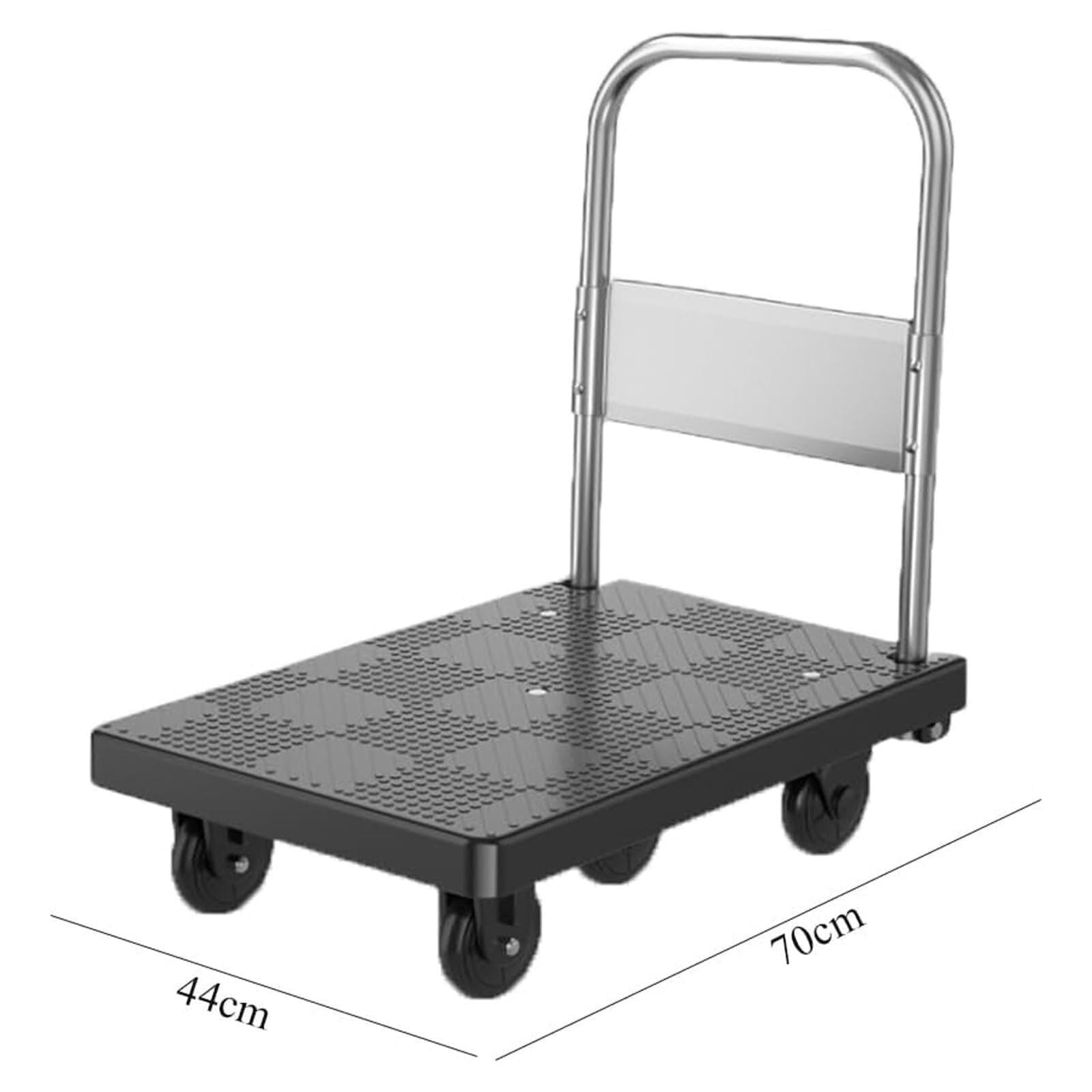 Carretilla de mudanzas, Plataforma Plegable Resistente, Carretilla de Empuje Manual para mudanzas, almacén, Garaje, Carretilla para Sacos (Negro)