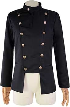 ★E.B.M★ Tailored double button semi long jacket EMO5WJK090 Mens White Double Breasted Blazer Jacket Slim Fit Stand