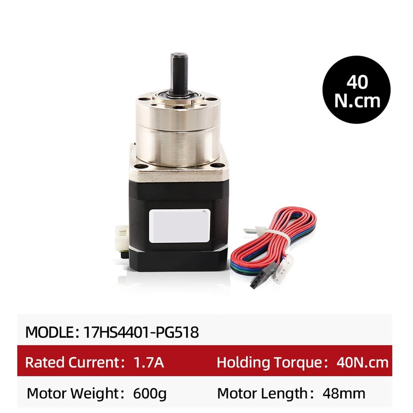 4-Leiter Nema17 Schrittmotor 42 Motor 17HS4401S-PG Extruder Getriebemotor Verhältnis 5,18:1 Planetengetriebe for CNC