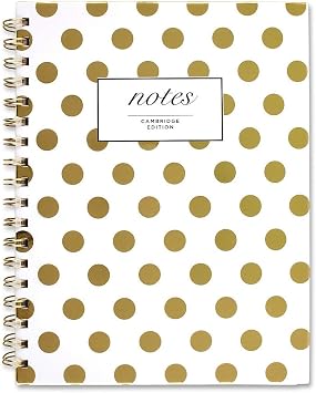Cambridge Business Notebook, Hardcover, 80 Sheets, 9-1/2 x 7", Fashion, Gold Dot 59016