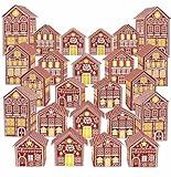 SietDESEO 24 Empty Advent Calendar Boxes to Fill Gingerbread House Christmas Countdown Gift Boxes for Kids Adults Xmas Holiday Party Decorations Make Your Own Advent Calendar Box