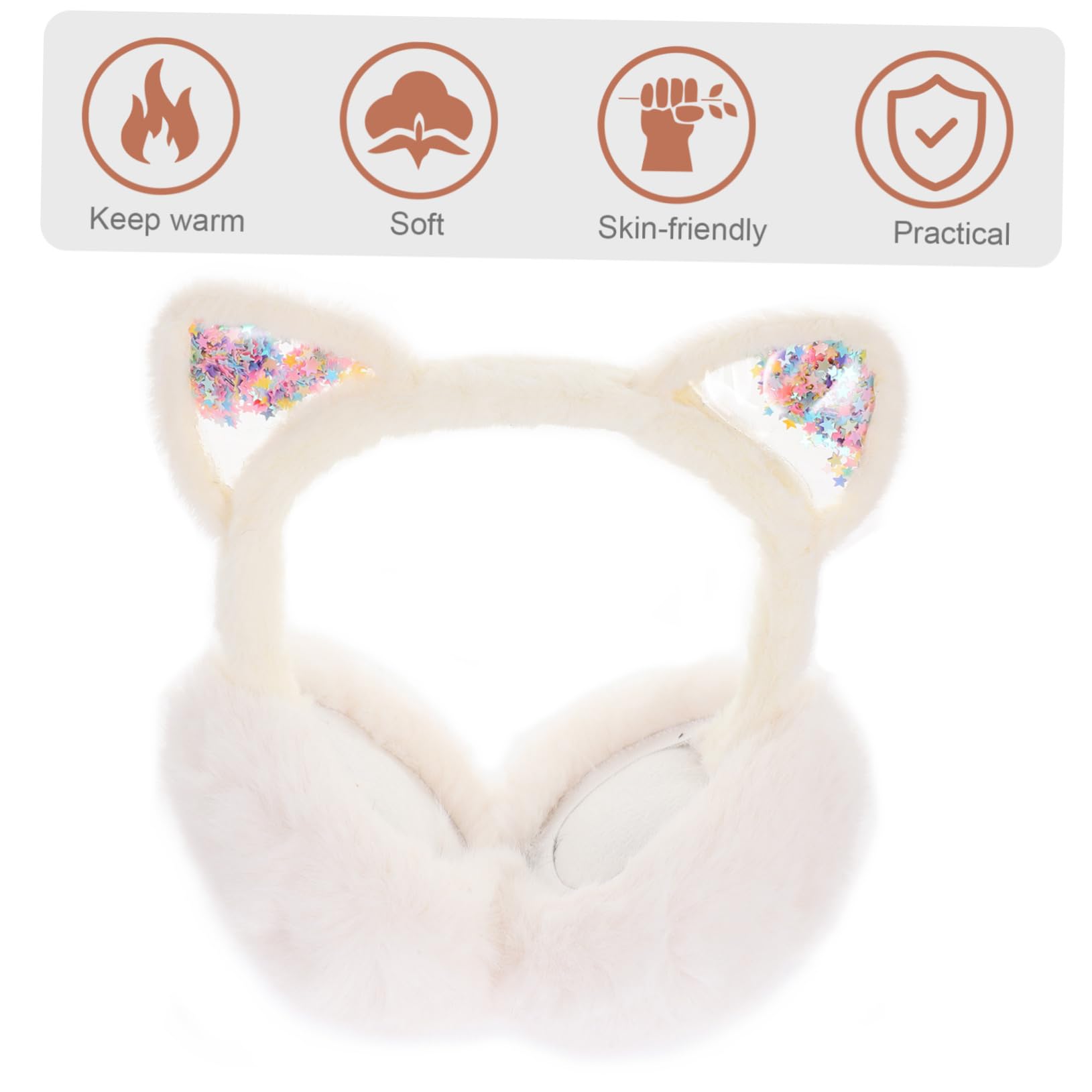 LIFKOME Plush Kitten Earmuffs Ear Muffs for Winter Boys Girls Cat Headband Ear Warmers