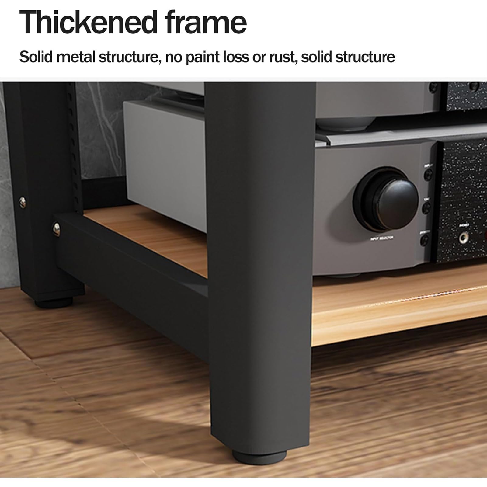 Supporto multimediale AV a 4 livelli in legno per TV e console di gioco, scaffale audio per proiettore Xbox, accessori per giradischi, finitura marrone