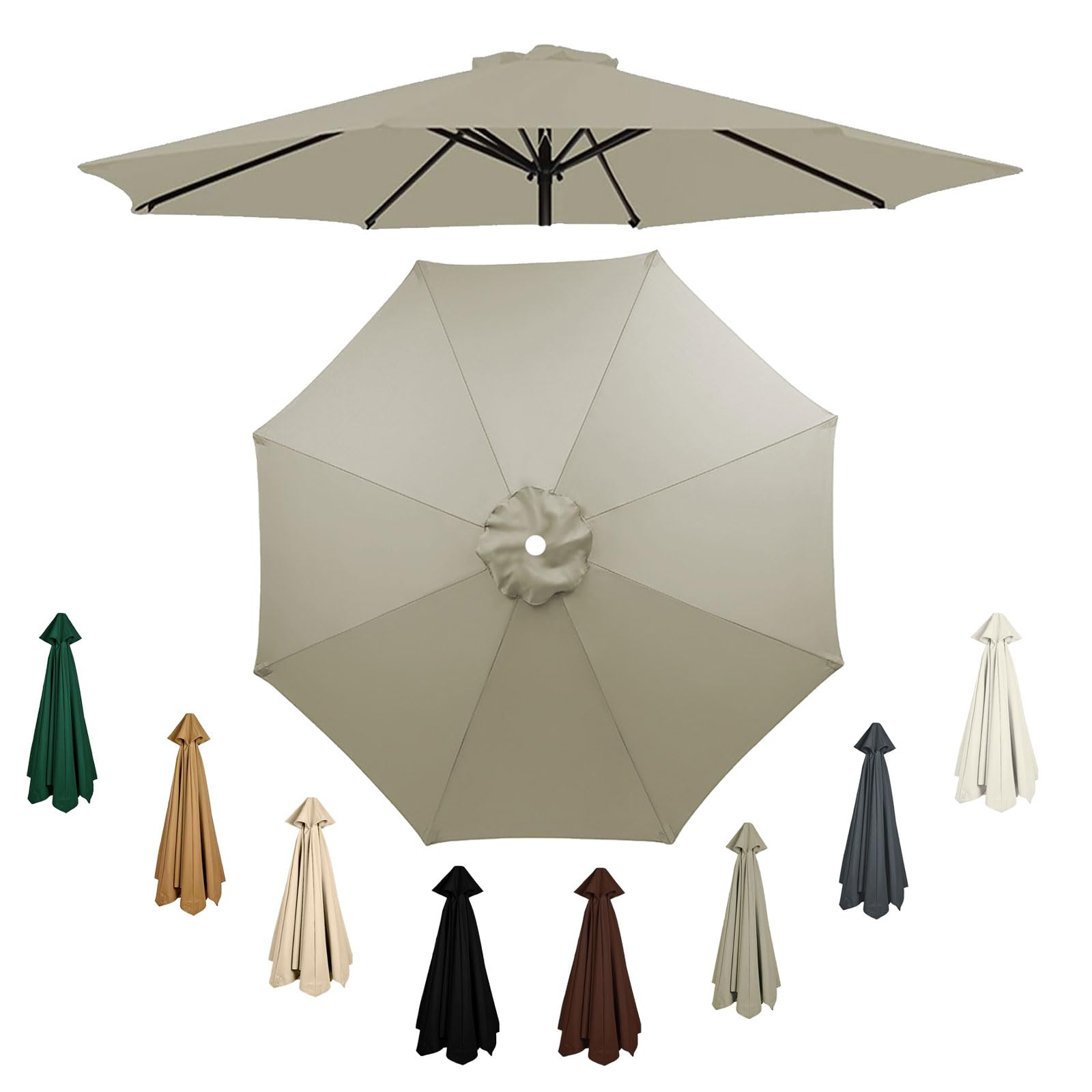 4.0m replacement parasol canopy cantilever 8 Arms large parasol cover for garden umbrella