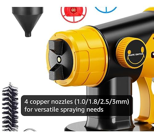 Xynover Cordless Paint Sprayer for Dewalt 20V MAX Battery, HVLP