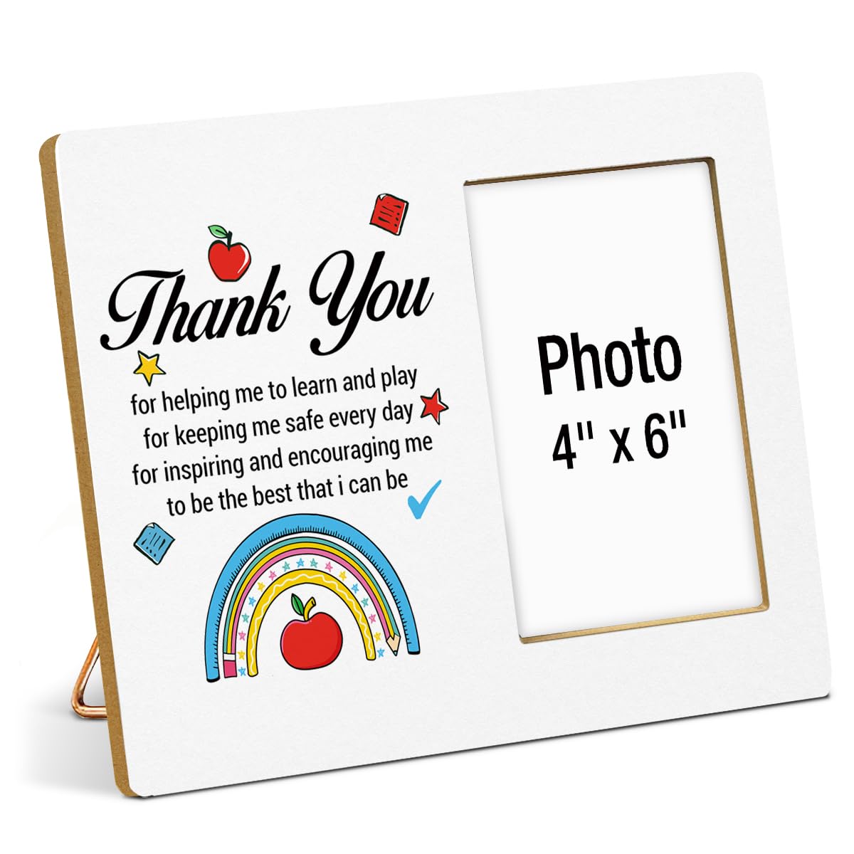 Cornice portafoto in legno, regalo di ringraziamento per insegnanti da studenti, regalo di apprezzamento per insegnanti di asilo nido, per donne e uomini, foto da 10 x 15 cm
