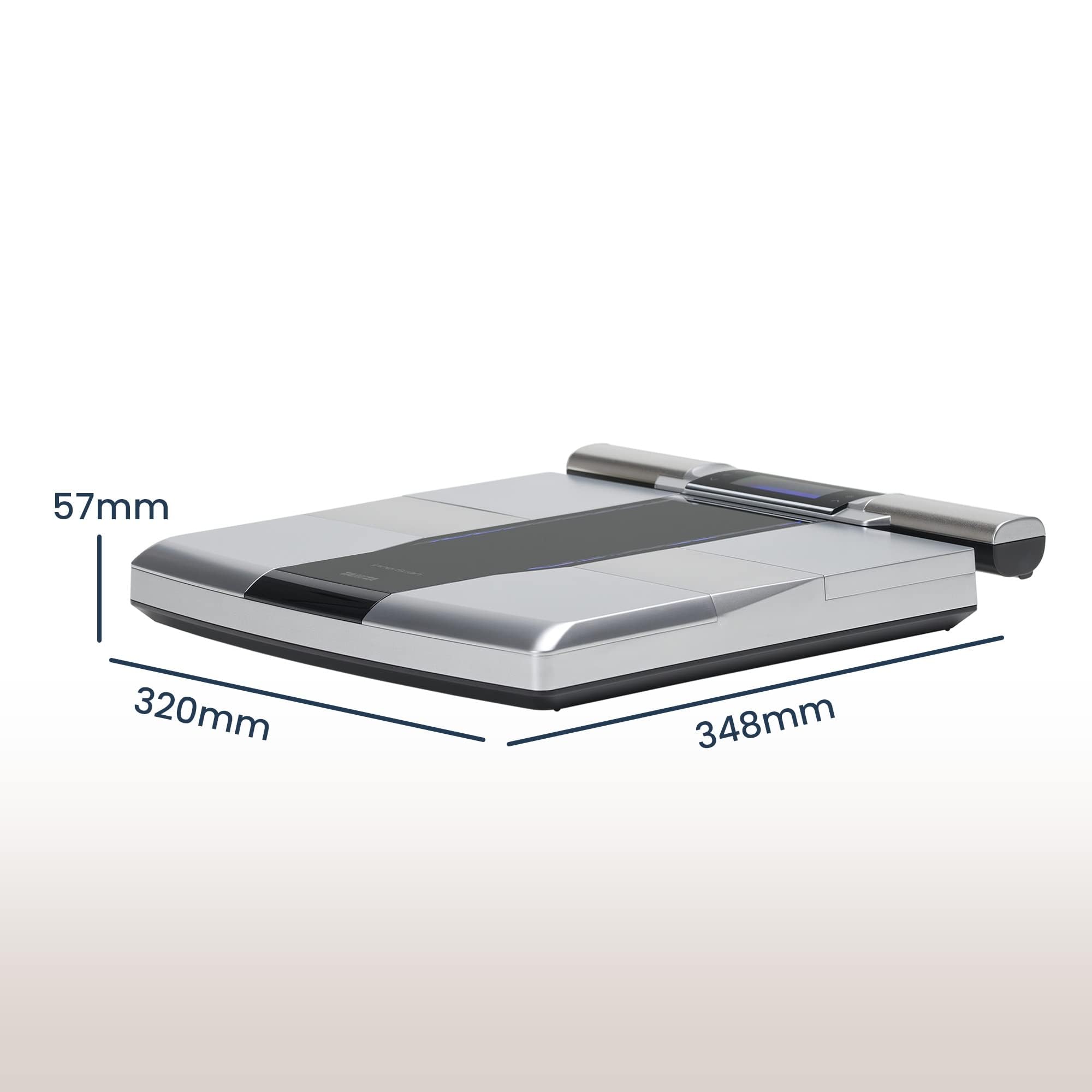 Tanita RD-545 HR Bilancia per analisi corporea a doppia reattanza intelligente con trasmissione dati Bluetooth. Grasso, massa muscolare e qualità per segmento corporeo