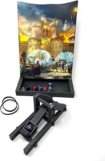 MunnyGrubbers - Catapult Dice Roller - (Random 7PCS D20 Dice Set Included) - Tabletop RPG - Dice Crossbow - Dice Holder - Dice Popper - Dice Tower - Dungeons and Dragons - DND - D&D - (Gray)