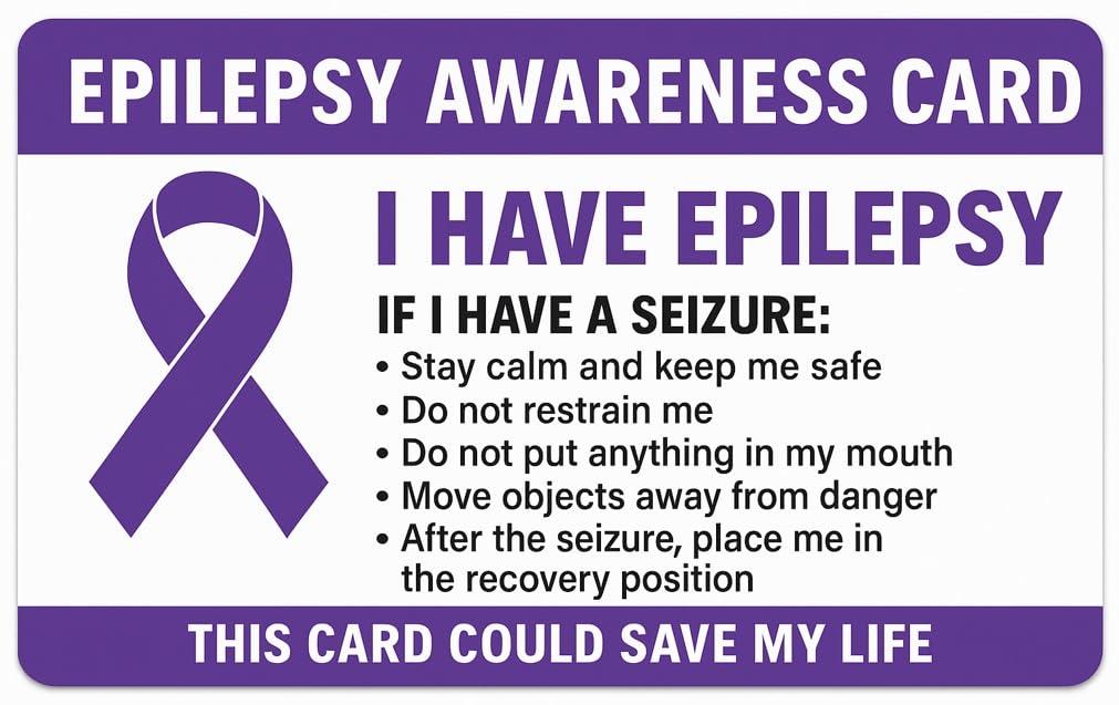 Medical Awareness Information Card (Epilepsy Purple Ribbon) โ image 1