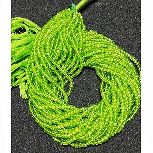 Perles péridot rondelles de qualité originale avec micro facettes