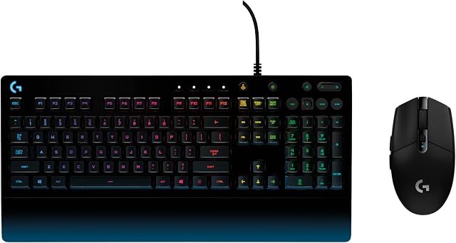 Logitech G305 Souris de jeu sans fil à vitesse légère + G213 Groupe de claviers Prodigy Gaming - noir