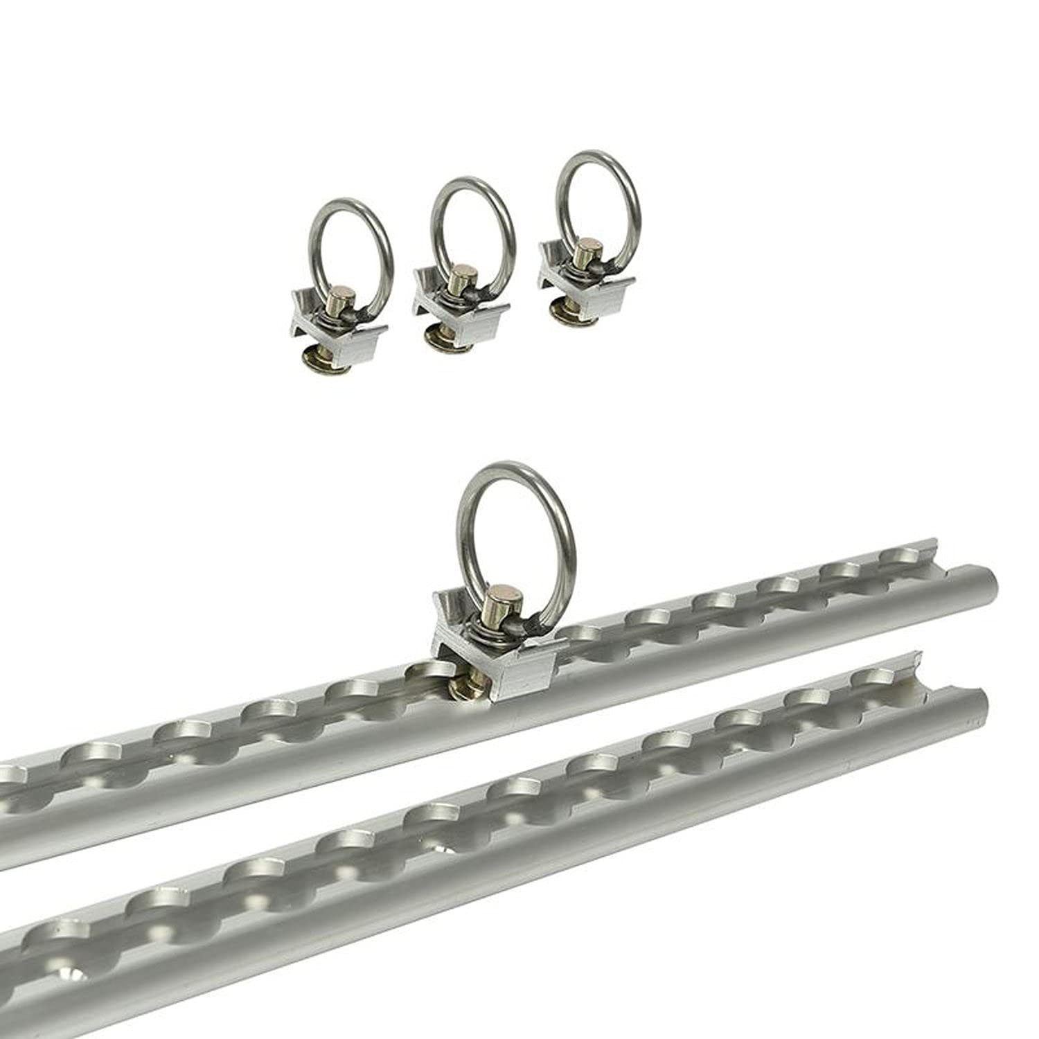 4 STK Airlineschiene 60 cm mit 8 Fittings, Zurrschienen 28 Schrauben | Set inklusive Schrauben, Belastung 8,31 KN bei 30 Grad, 8,59 KN bei 45 Grad Preiswert&Gut