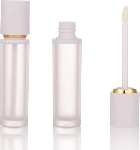 Miniatura 5 de 8 Uds., tubos de brillo de labios gruesos negros vacíos de 0.3 fl oz tubo de brillo de labios con aplicador de varita para botellas de tinte de