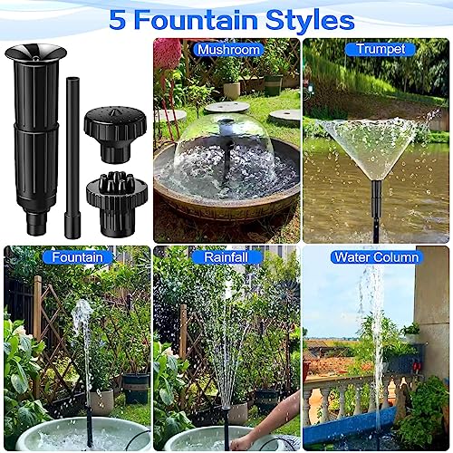 Image of Water Fountain Spray Head Set, All in One Nozzle Kit for Pond Pumps, 3 Fountain Patterns: Blossom, Mushroom and Two-Tier Patterns,-L