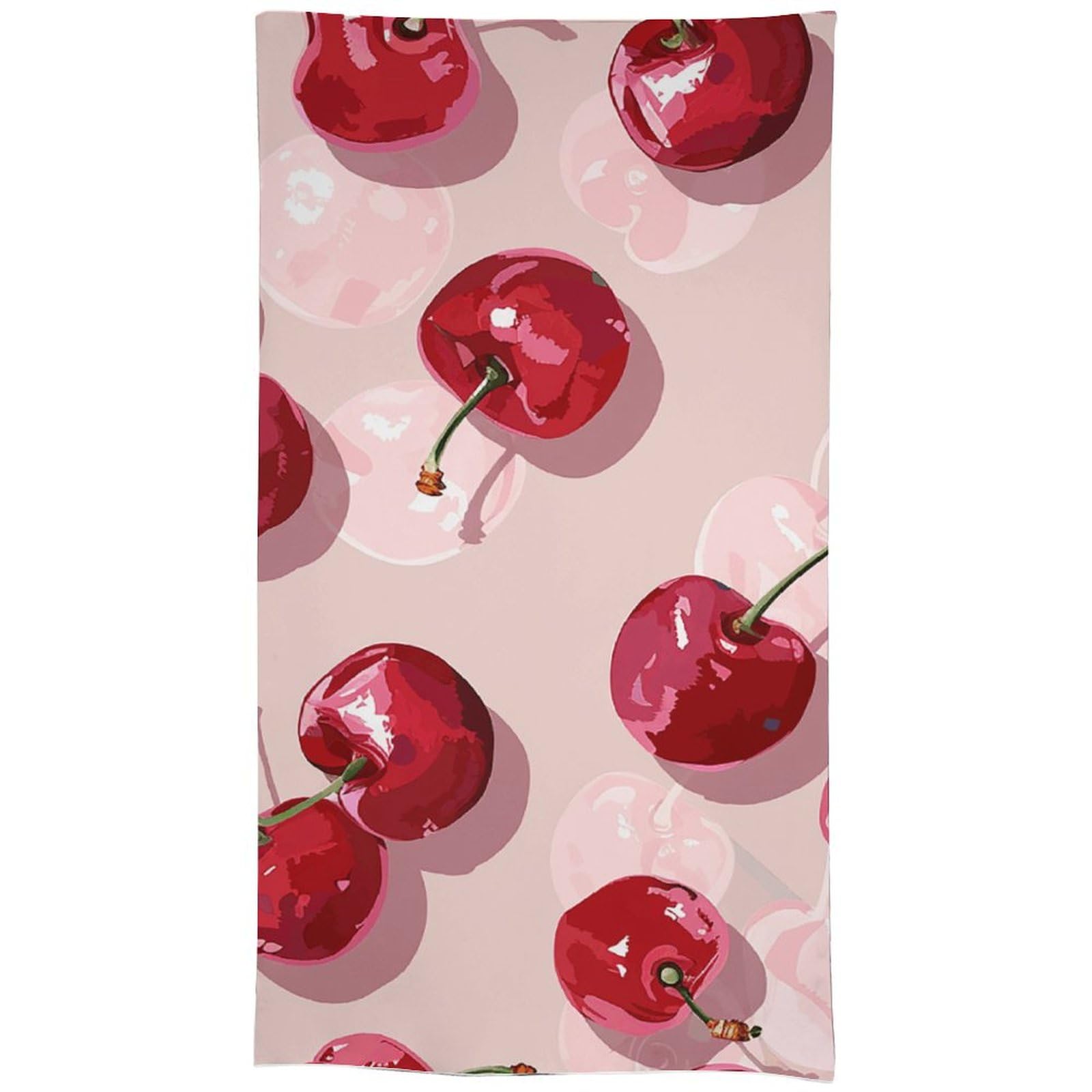 Nappe imperméable et infroissable motif cerise, protection de table lavable 140 cm