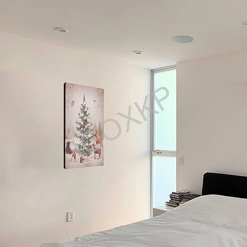 Miniatura 2 de AIRCA Póster de pared de animales del bosque y árbol de Navidad (2) póster de lienzo para decoración de dormitorio, oficina, habitación, regalo,