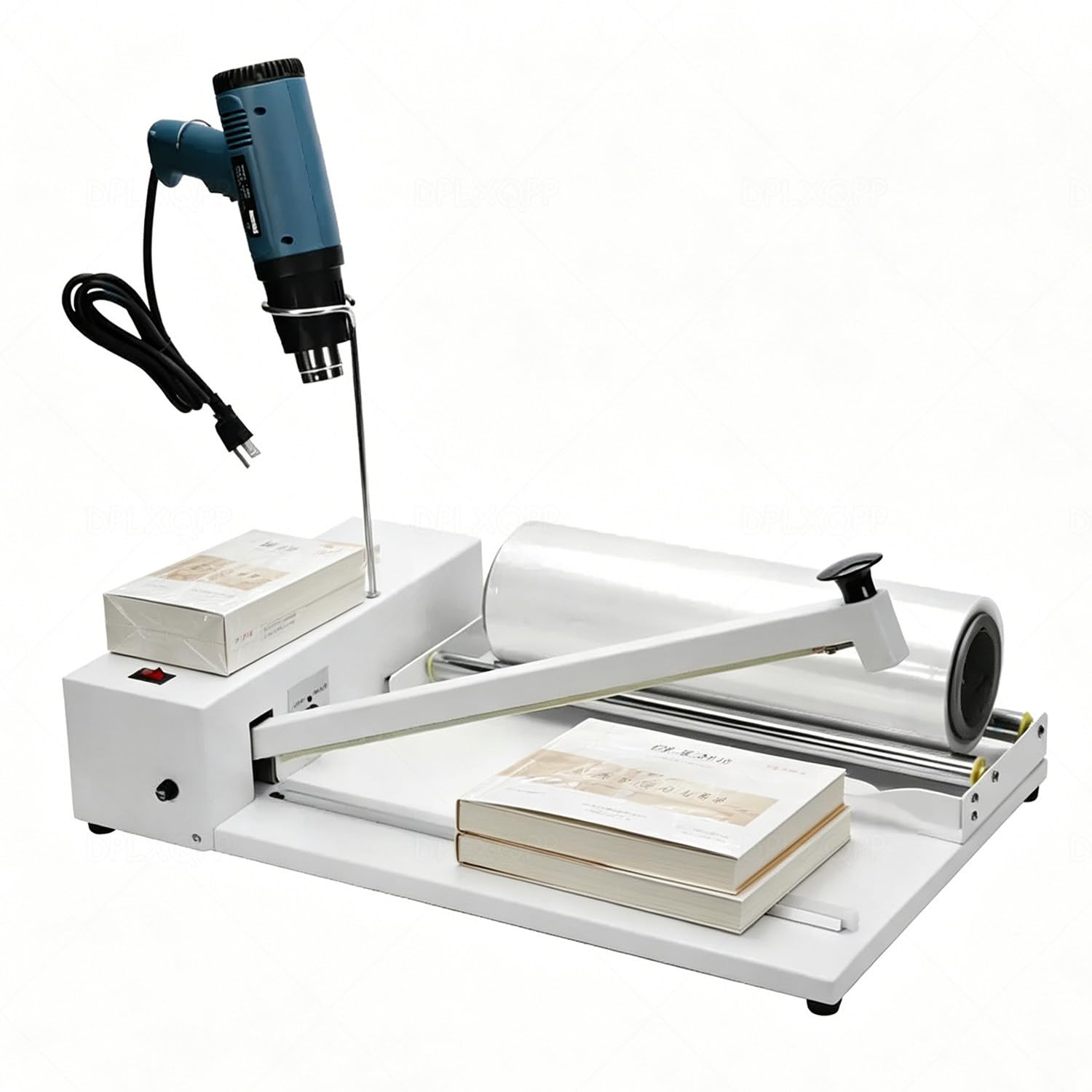 Schrumpffolienmaschine zum Verpacken, Heißsiegelgerät mit 1800W Heißluftpistole, 9 Temperatureinstellungen, Versiegeln & Schneiden in einem Schritt, ideal für Lebensmittel, Bücher & Kleinunternehmen