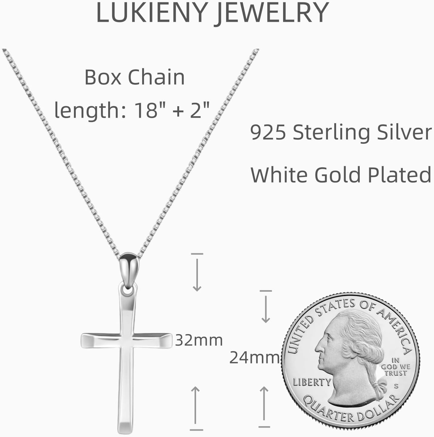 925 Sterling Silver Cross Necklace for Women Comes with Love Jewelry Box Packaging Perfect Gift for Her - Image 4