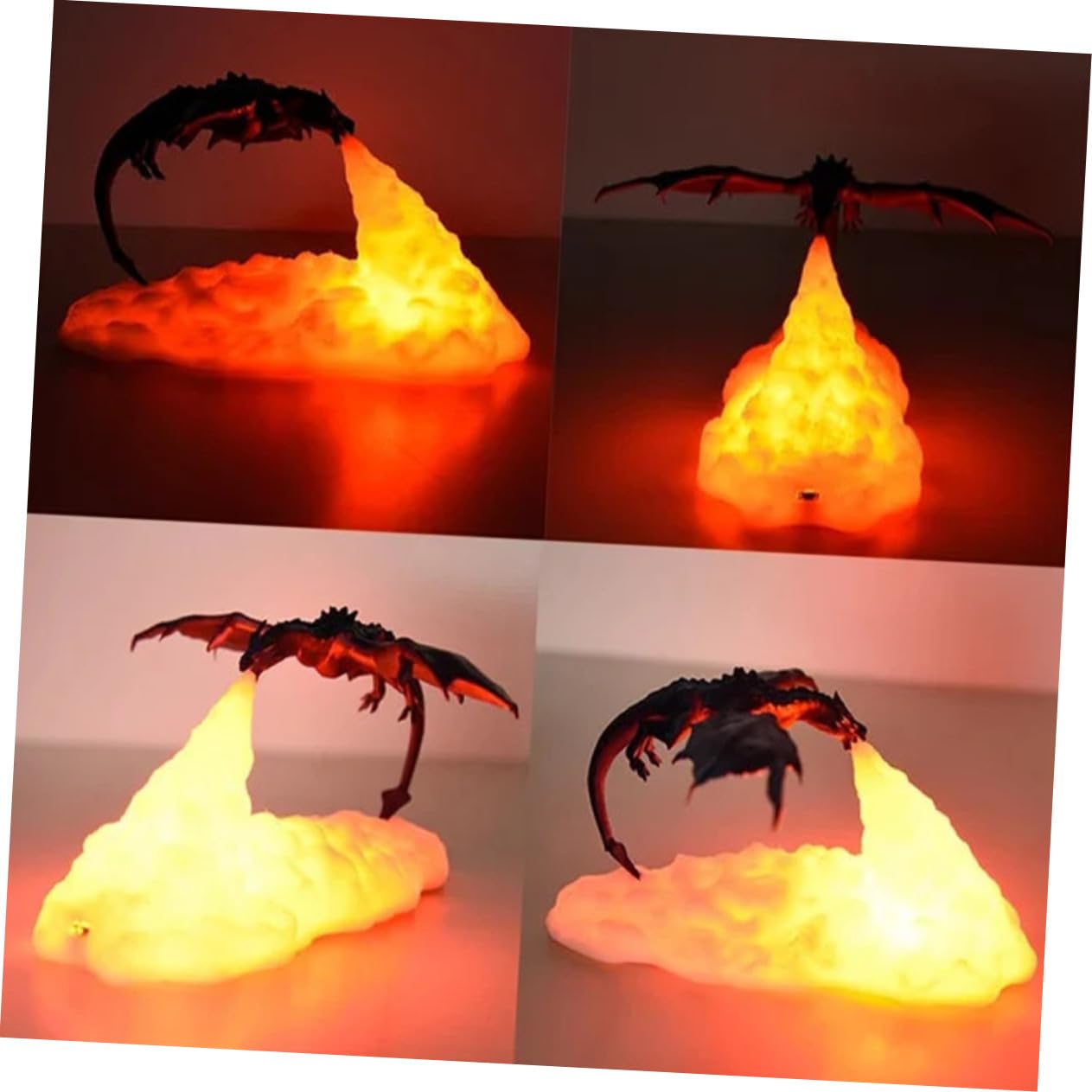 Didiseaon Lámpara LED 3d de Dinosaurio Recargable Usb, Luz Nocturna Táctil para Decoración Infantil y Fiestas, Luz LED de Mesa Creativa para Habitación, Ambiente Cálido y Relajante