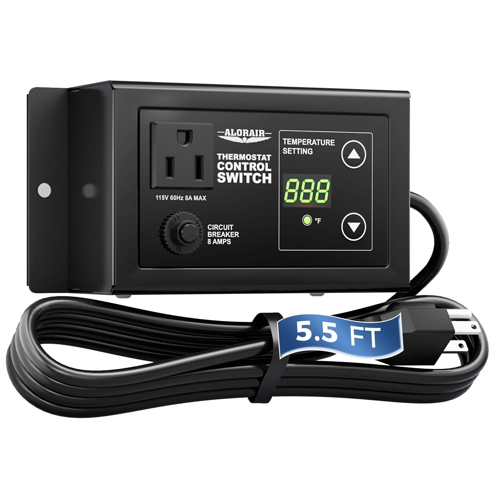 ALORAIR Adjustable Thermostat Control, with Socket and Overload Protector, Replacement Thermostat, for Power Attic Ventilators, TCS-10