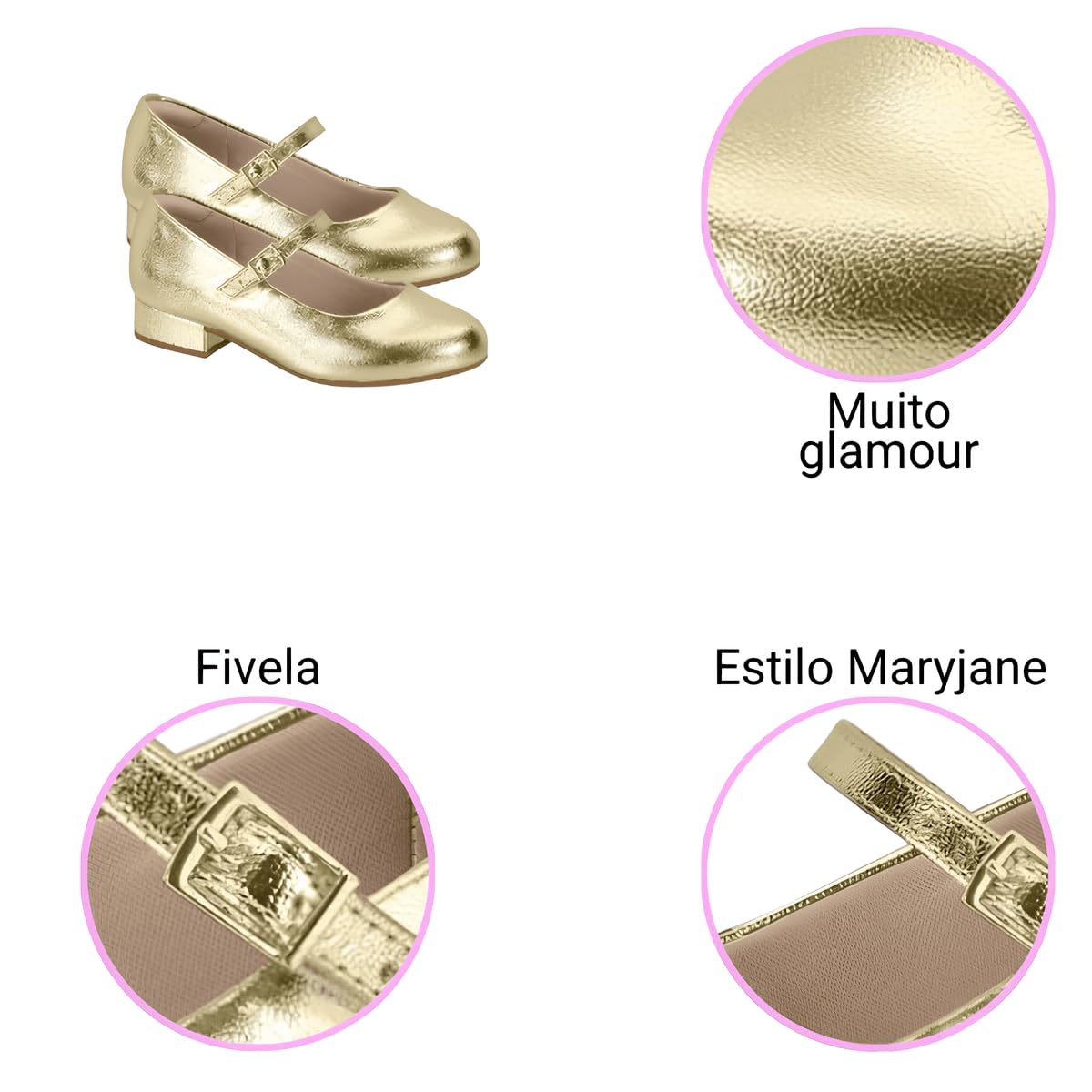 Sapato Sapatilha Festa Infantil Molekinha Social Salto Metalizado Dourado em promoção! Veja a oferta e mais achadinhos de Sapatos Infantis 5 Hoje é o melhor dia para comprar Sapato Sapatilha Festa Infantil Molekinha Social Salto Metalizado Dourado com aquele preço maroto! Promoção! Aproveite a oferta! 5