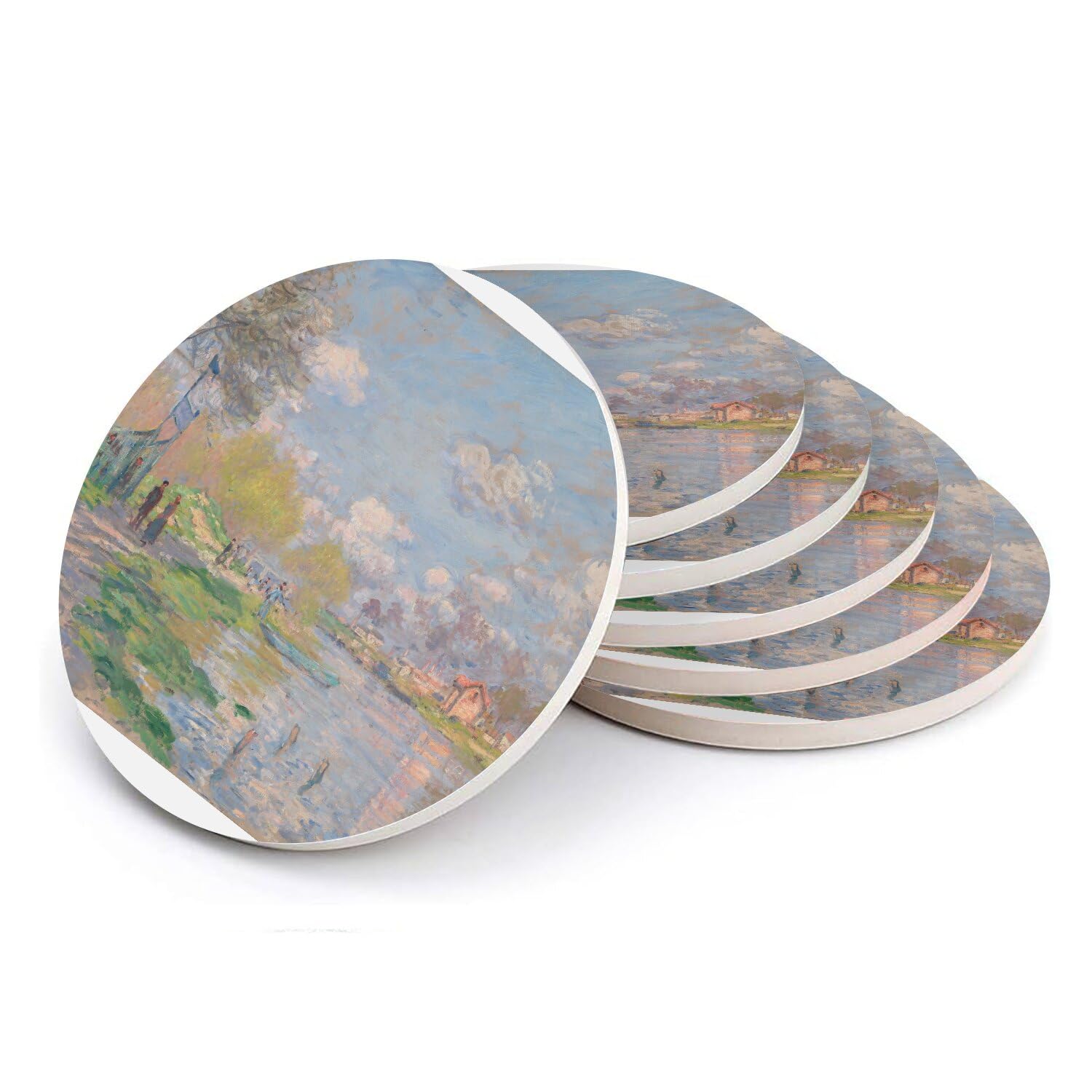 Sous-verre céramique Monet rond lot de 6 protection table impressionnisme France