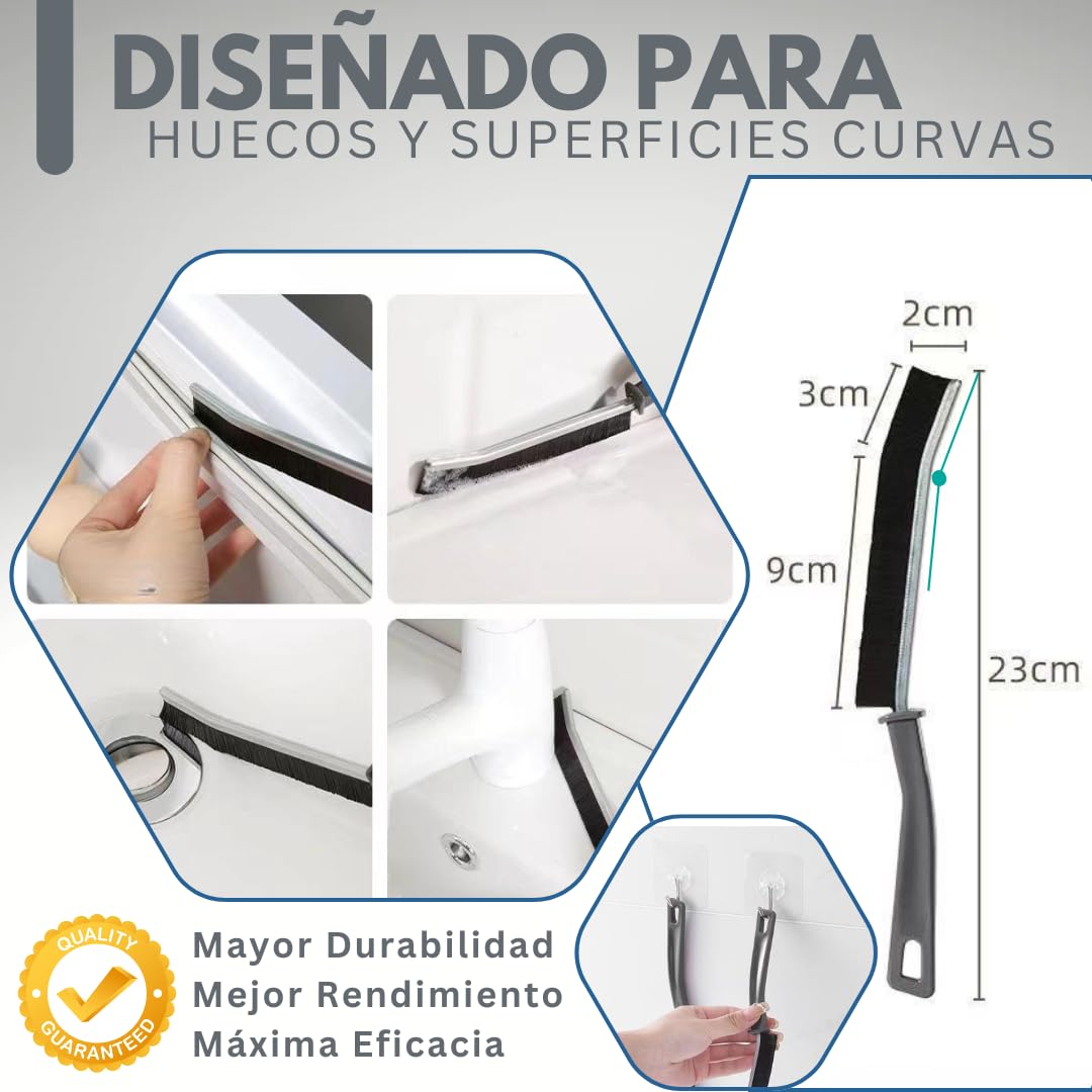 Set de 5 Cepillos Limpieza Hogar para Grietas y Juntas - Cerdas Duras