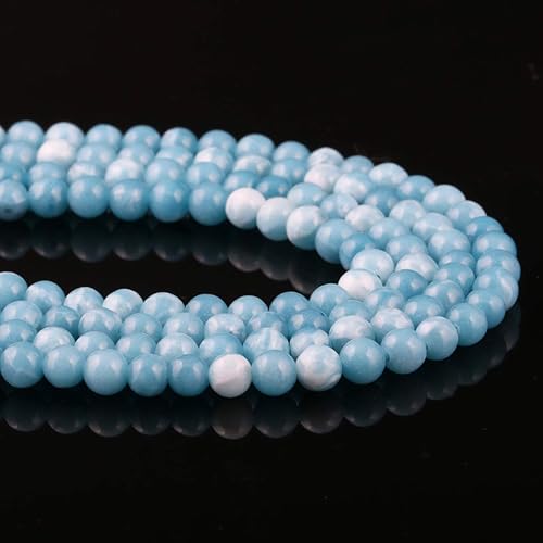Miniatura 9 de Cuentas de larimar 100% naturales redondas de piedra suelta para hacer joyas, collar, regalo, 0.157 in