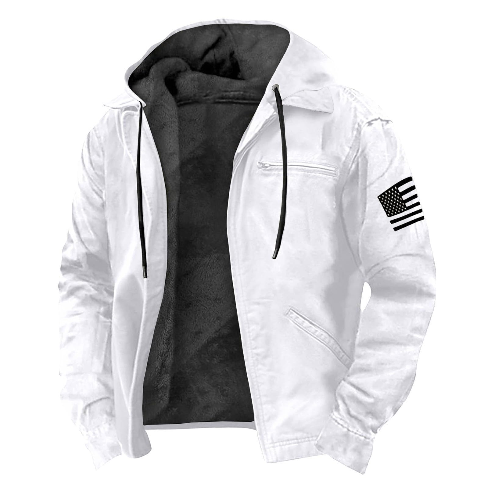 Genérico Abrigo de Invierno para Hombre Chaqueta Deportiva de Invierno con Cremallera Abrigo Hombre Termico Merino Jogging Chaqueta Cortaviento de Entretiempo