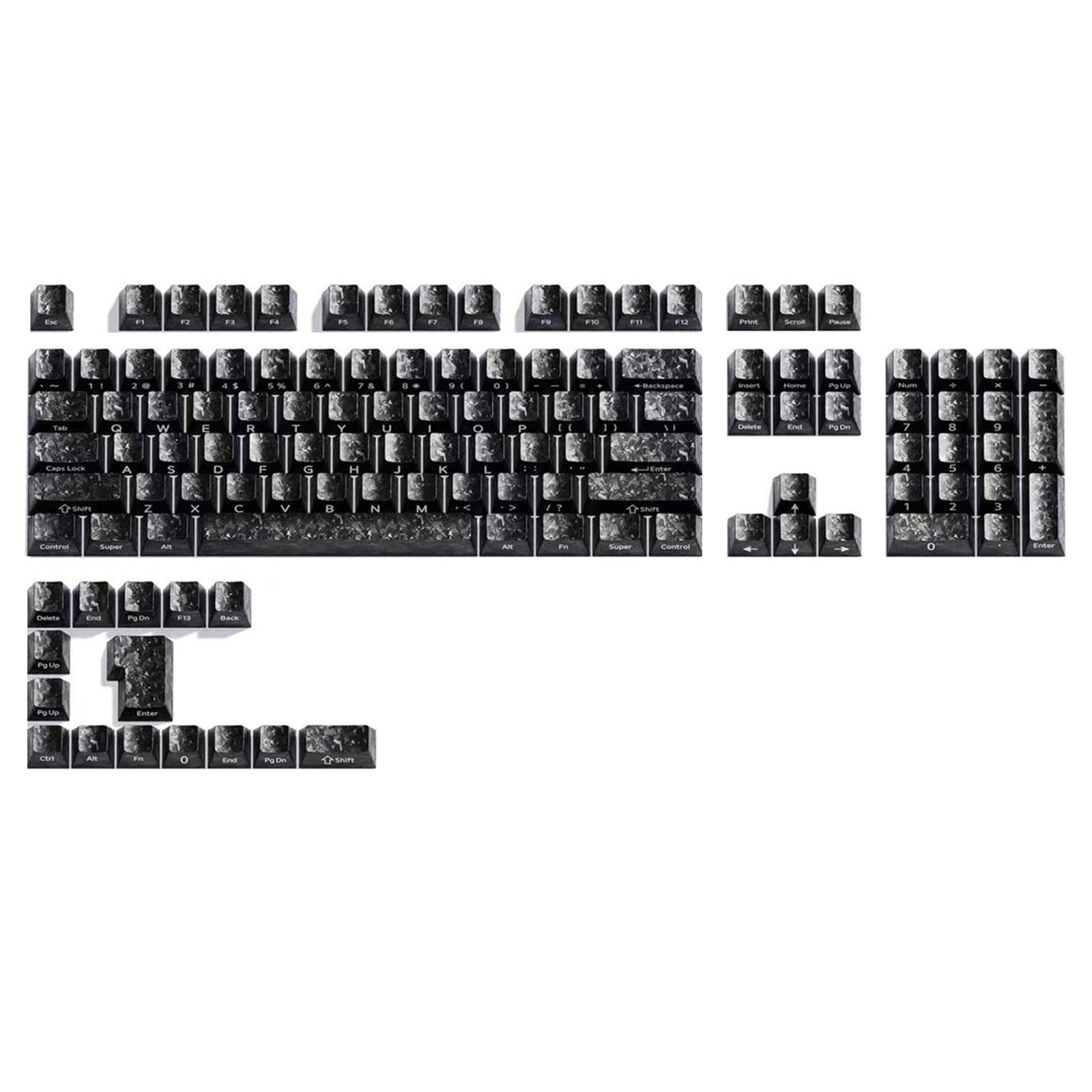 Set di 119 copritasti in carbonio per tastiere meccaniche, digitazione confortevole, design ergonomico, set completo