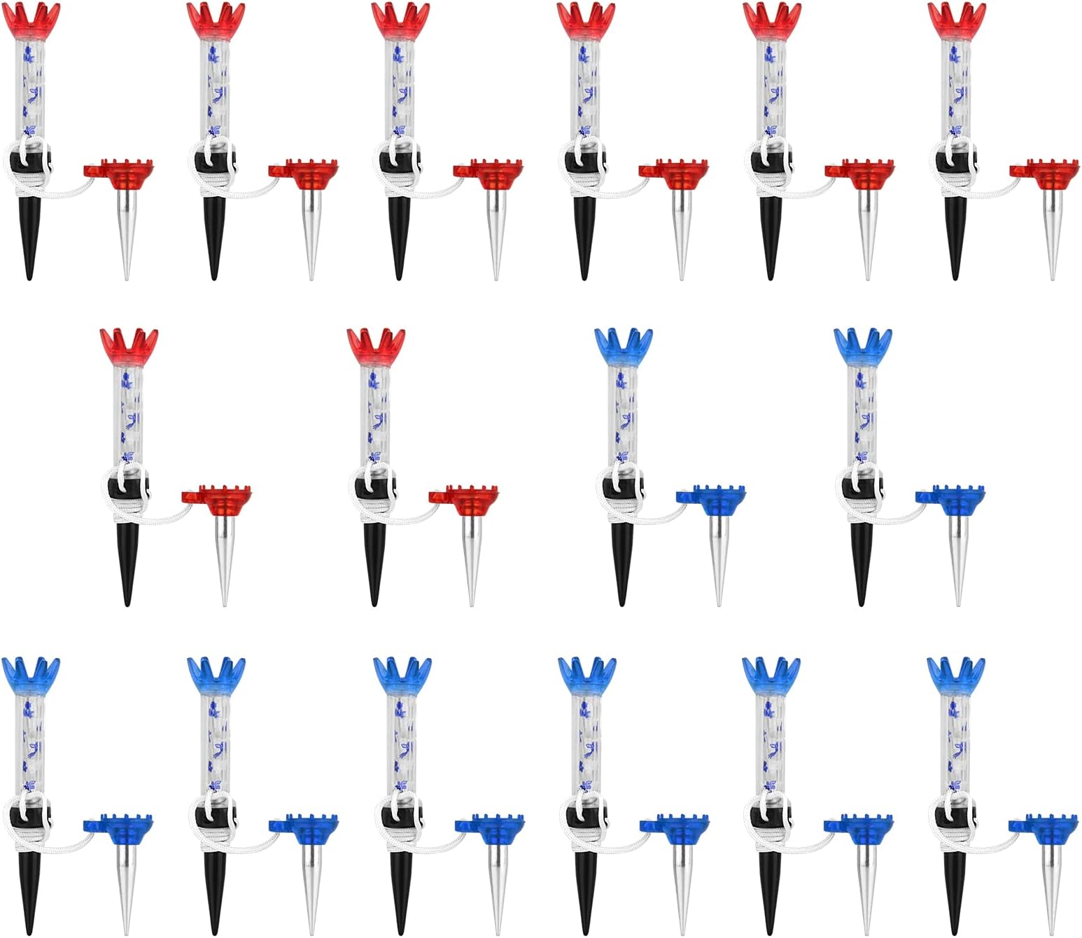 16 Pack Plastic Golf Magnetic Tees, 8 Prongs Golf Flexible Tee, Low Resistance Practice Training Golf Tee