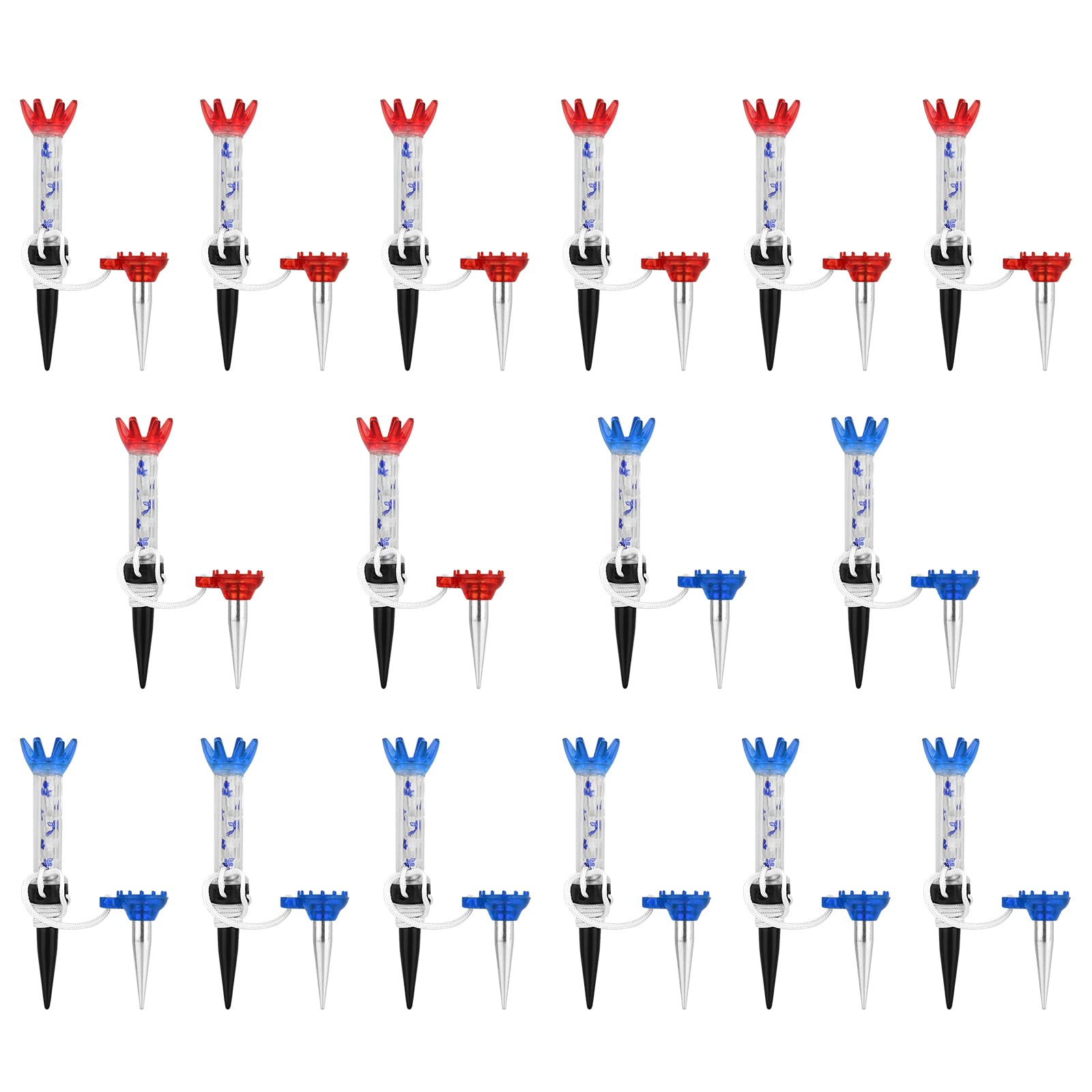 16 Pack Plastic Golf Magnetic Tees, 8 Prongs Golf Flexible Tee, Low Resistance Practice Training Golf Tee