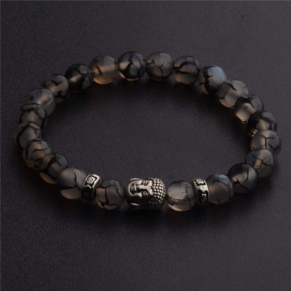 Steinarmband, Naturstein gewebtes Perlenarmband Schüler Ehepaar Dragon Stein Perlen elastisches Armband Naturstein Kopfperlen Armband Persönlichkeit Kleidung Accessoires Schmuck Schmuck