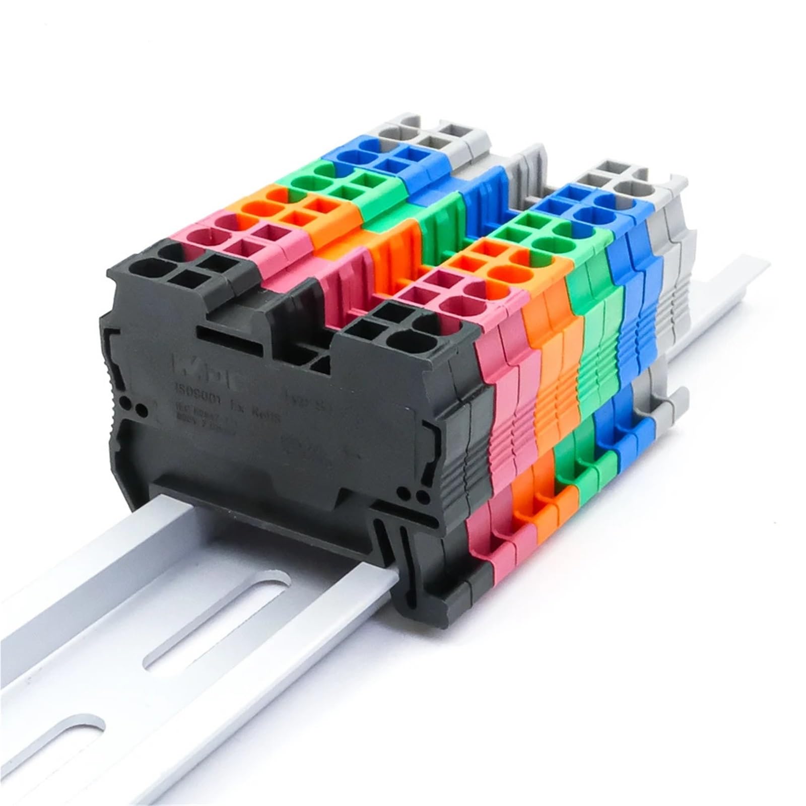 100Pcs ST 2.5 Terminal Block 2.5mm DIN Rail Electrical Connections Compact Reliable Secure(ST-2.5-100PCS-BLUE)