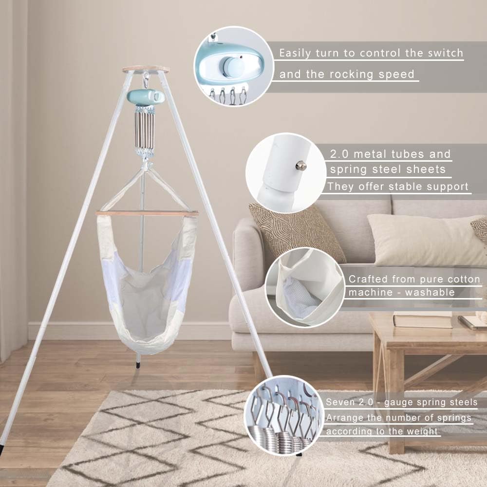 Baby Swings for Infants Electric Baby Swing Automatic Swings that goes up and Down (Light Blue)