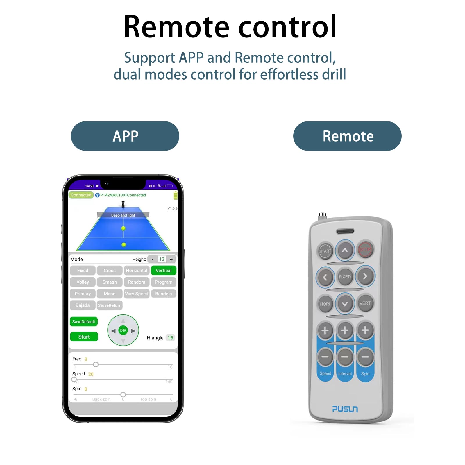PUSUN PT-MAX C Padel Ball Machine with APP Smart Control | Advanced Automatic Ball Launcher for All Skill Levels | Complete Training Solution from Solo Practice to Professional Coaching (White)