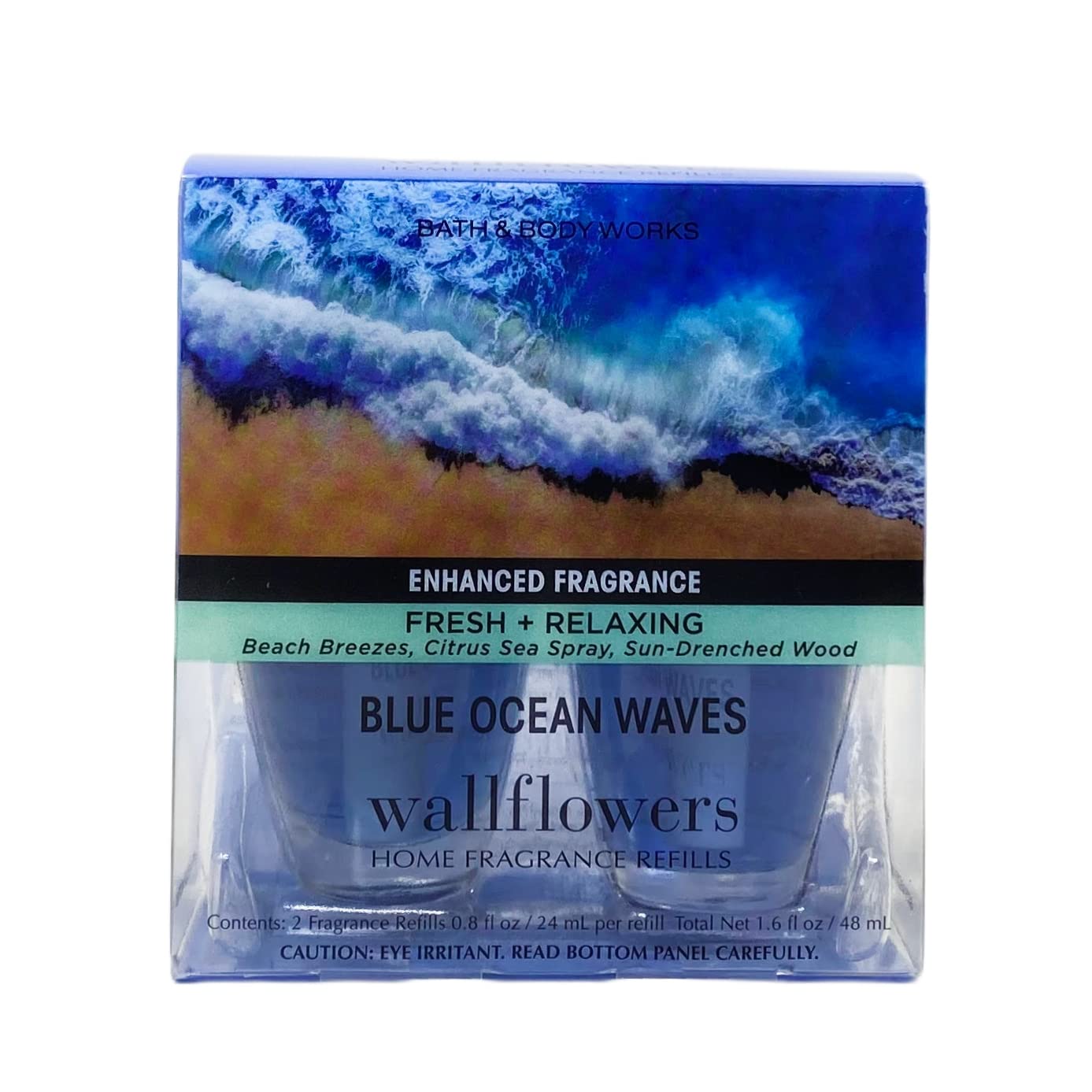 Bath & Body Works Blue Ocean Waves Wallflowers Home Fragrance Refills - Fresh + Relaxing - Pack of 2