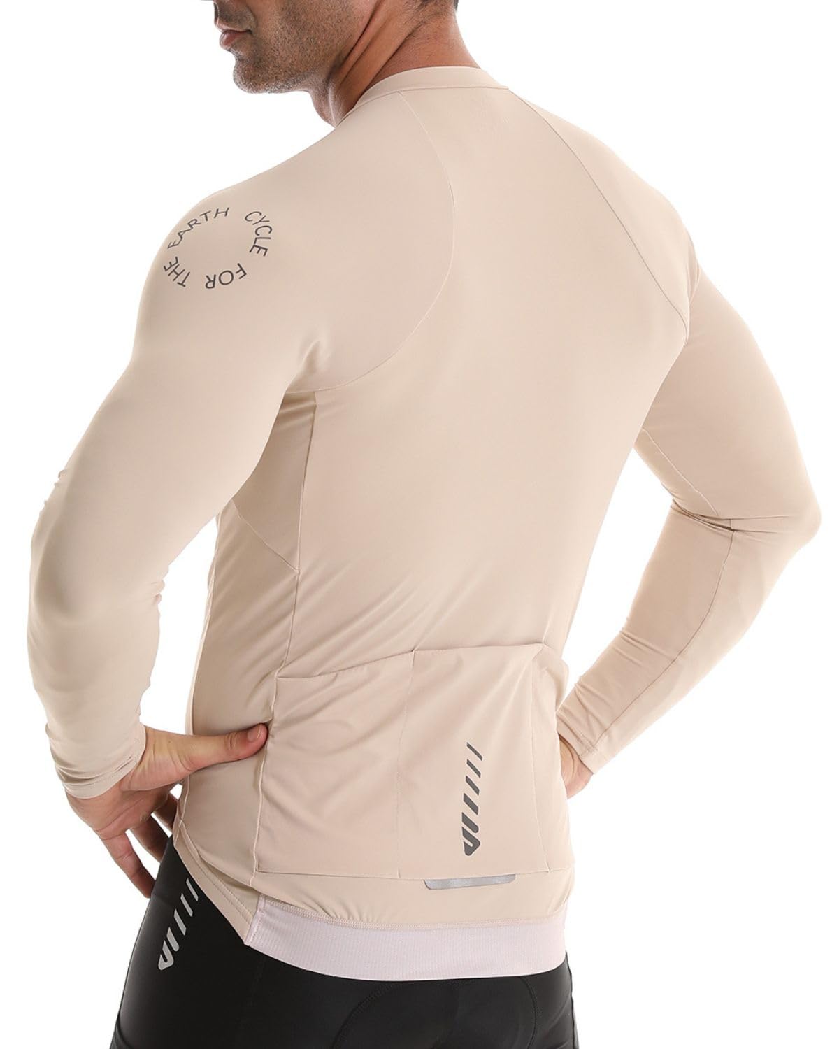 Wulibike Cycling Jersey Men Long Sleeve, Road Bike Jerseys Full Zipper with Pockets, Suitable for Spring and Autumn