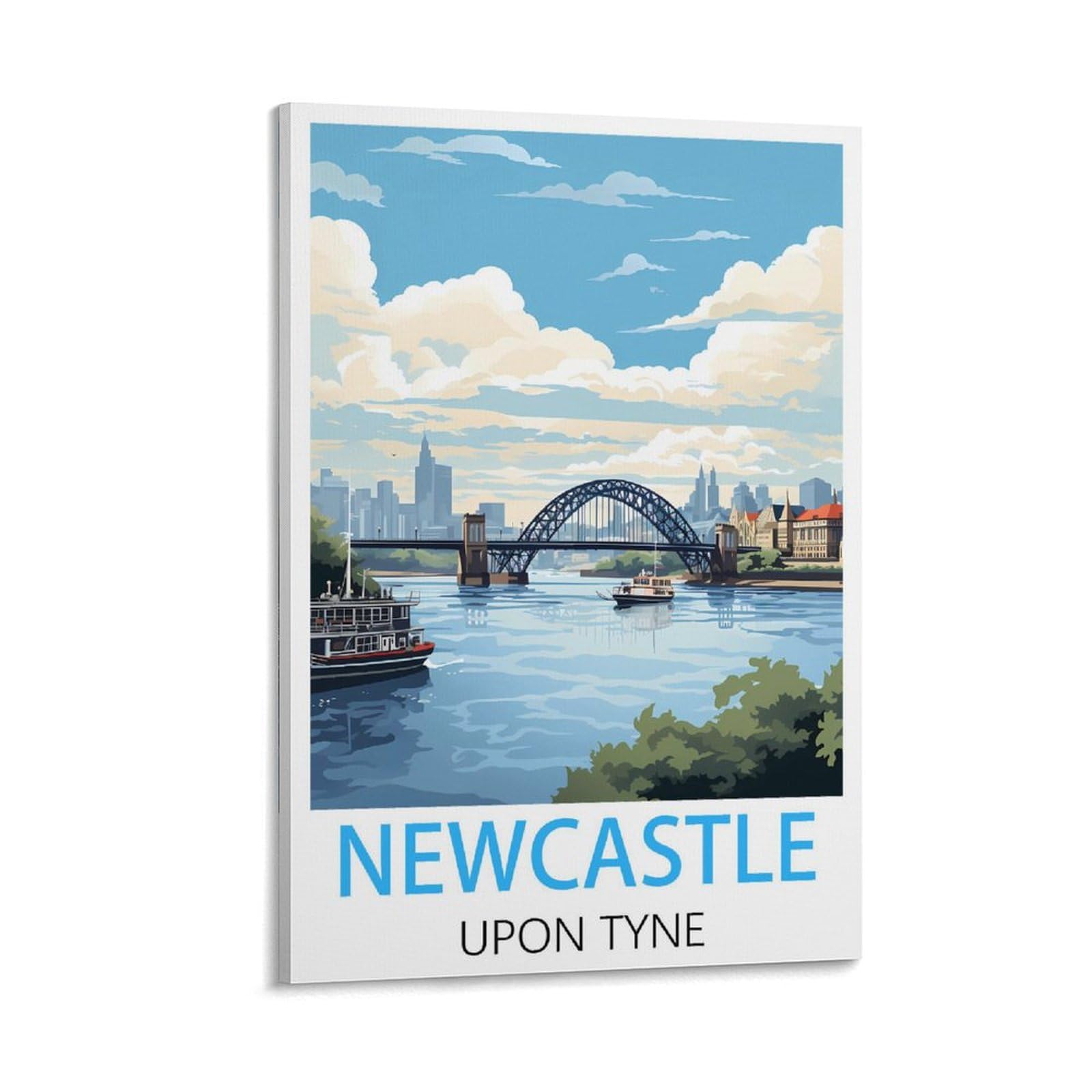 Javon Frame-Style Newcastle Upon Tyne Vintage Travel Posters 16X24inch(40X60cm) Canvas Art Poster And Wall Art Picture Print Bedroom Decor
