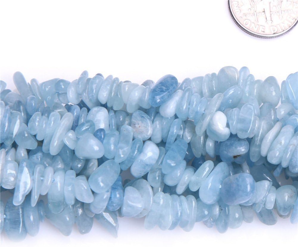 HAAMIIQII 5-8mm Natural Aquamarine Chips Beads Irregular Chip Stones Loose Gemstone Beads for Jewelry Making Strand 30 Inch - Image 3