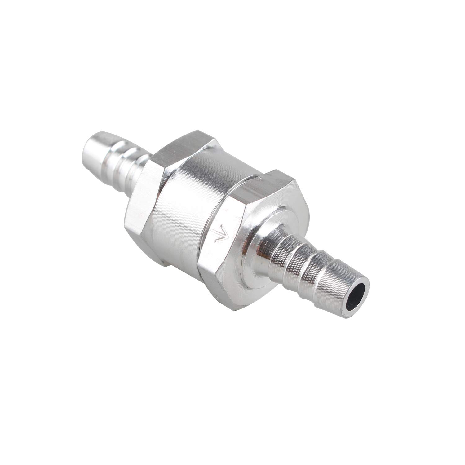 Futheda 8MM One Way Aluminum Fuel Non Return Check Valve Petrol Diesel Oil Water Chrome Car Fit for Carburetors